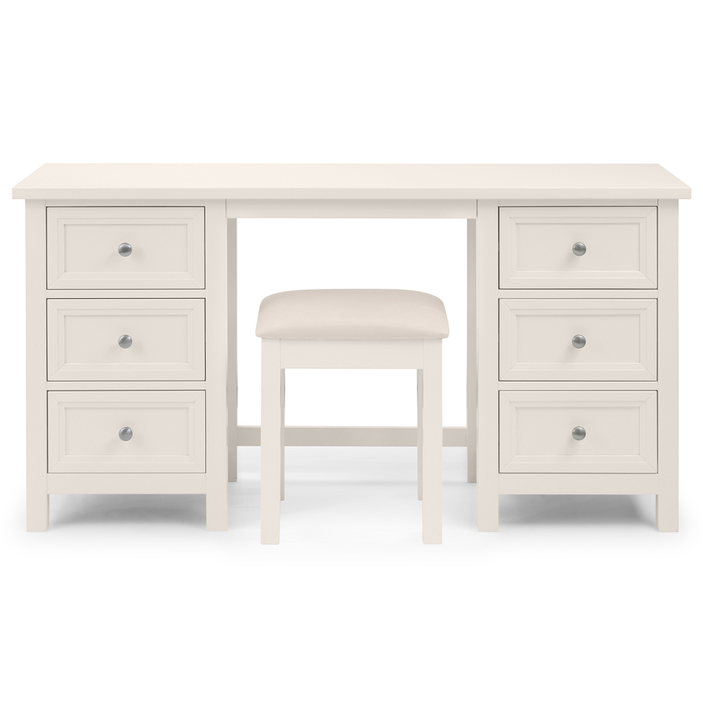 Julian Bowen Maine 6 Drawer Surf White Dressing Table Image 4