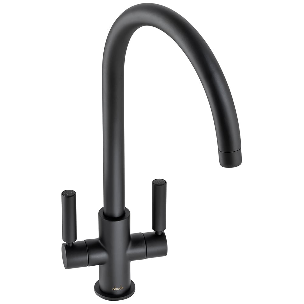 wilko Globe Matt Black Dual Lever Mono Kitchen Tap Image 1