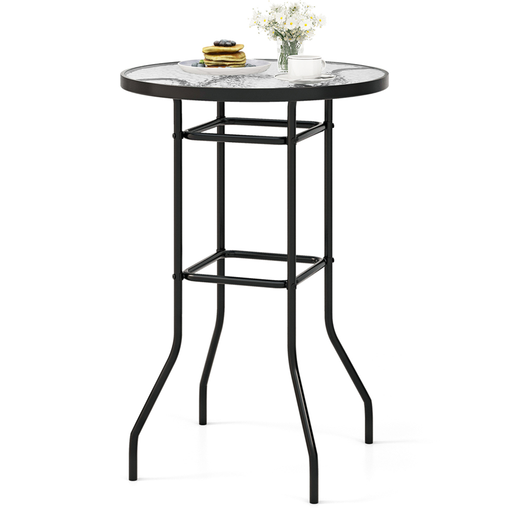 Costway Glass Tabletop Bistro Table Image 3