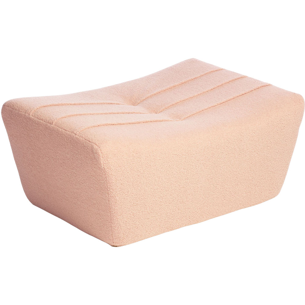 Desser Furniture Powder Pink Boucle Fabric Cosy Pouffe Footstool Image 2