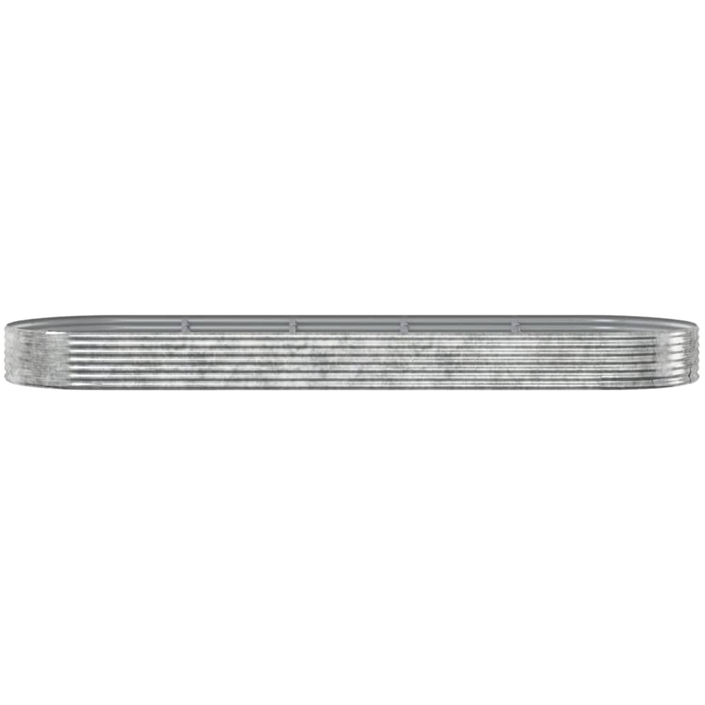 vidaXL Silver Galvanised Steel Oval Raised Garden Bed 450 x 140 x 36cm Image 2