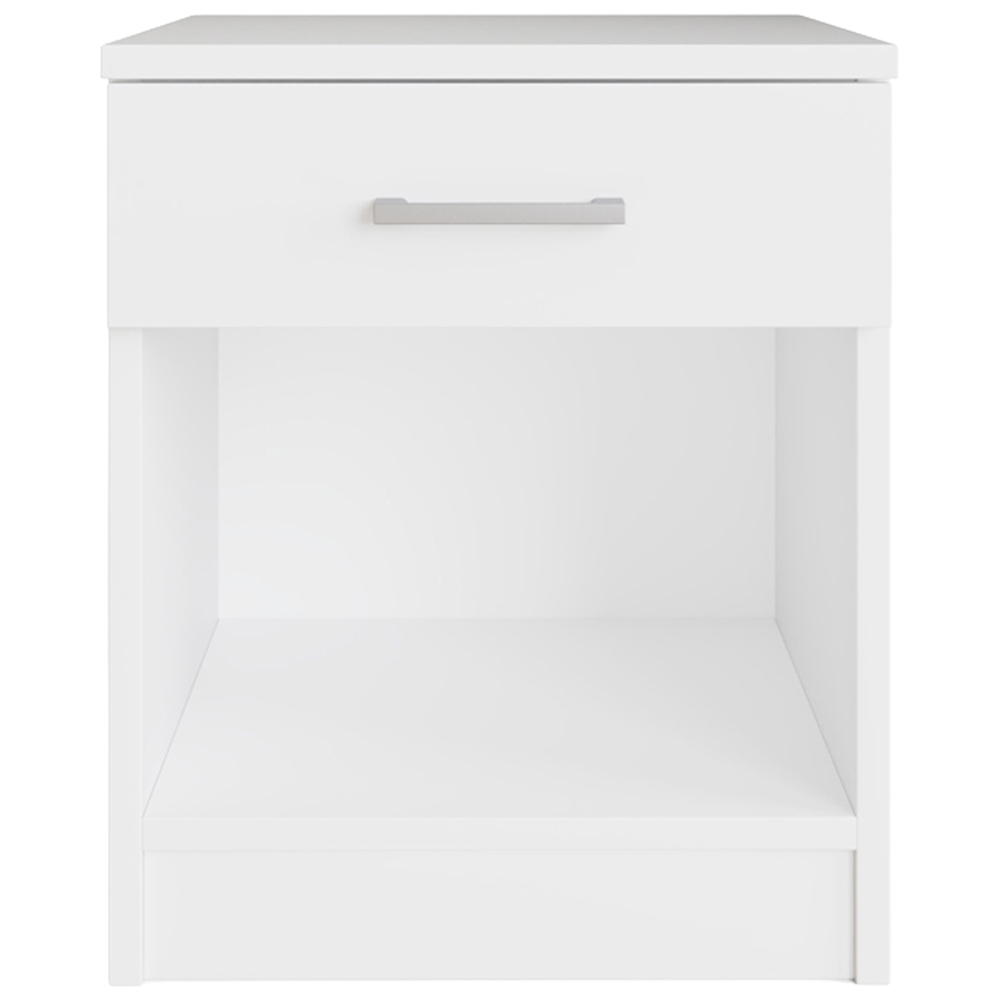 GFW Bailey Single Drawer Single Shelf White Bedside Table Set of 2 Image 6