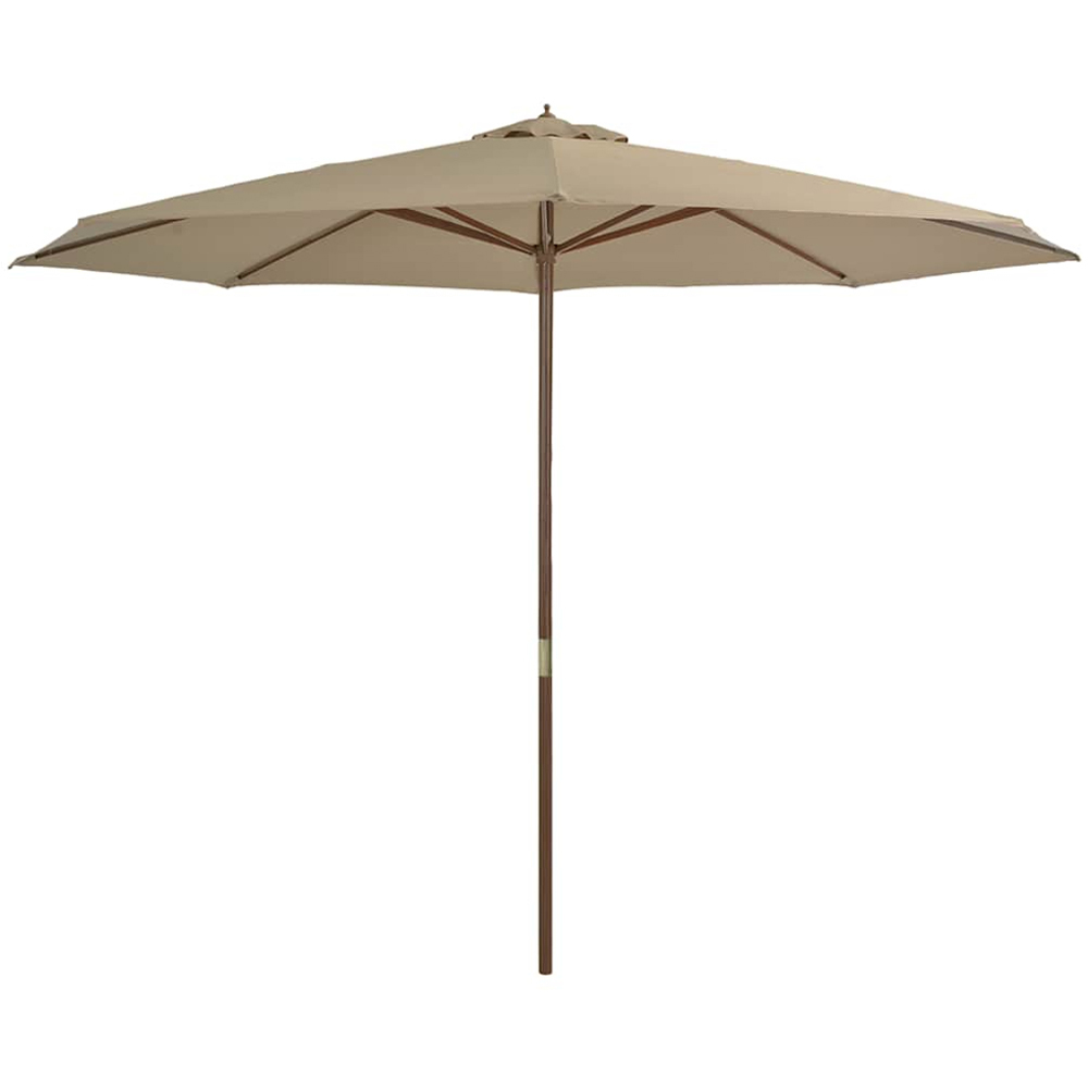 vidaXL Taupe Garden Parasol with Wooden Pole 3.5m Image 1