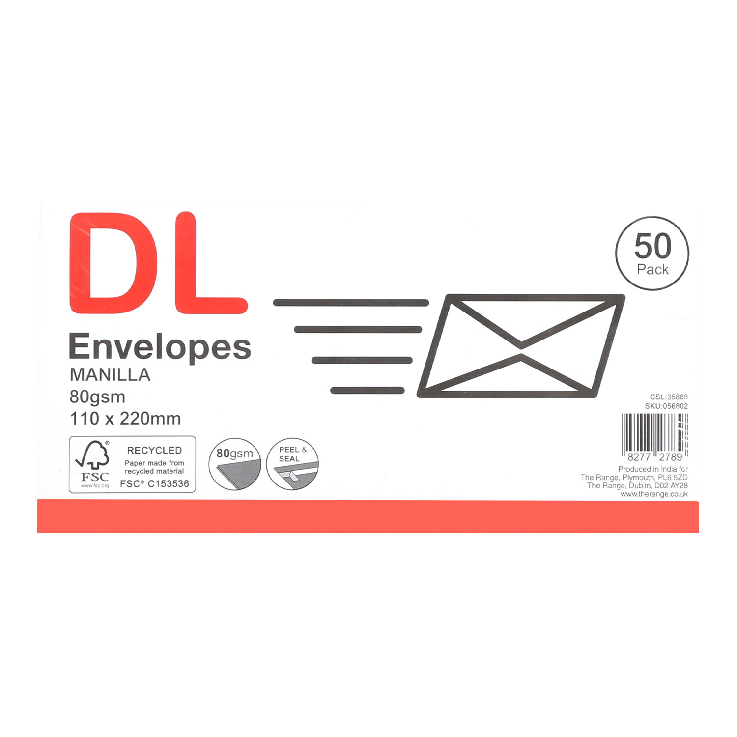 DL Peel and Seal Envelopes - Manilla  / 50 Image 1