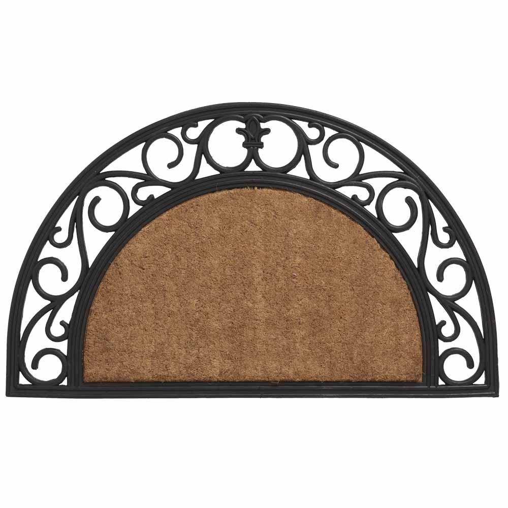 Wilko Half Moon Rubber Coir Mat 45 x 75cm Wilko