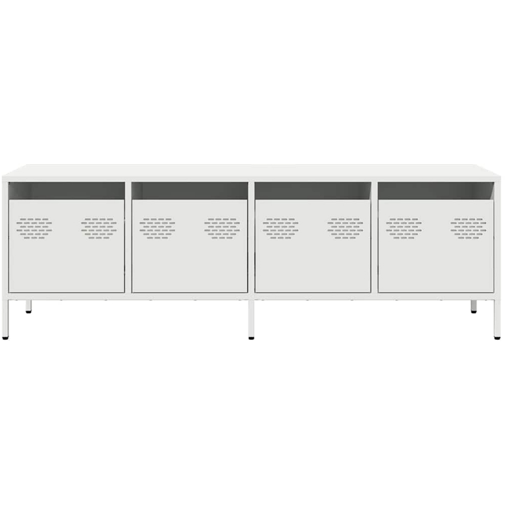 vidaXL 4 Drawer White Steel Industrial Style TV Cabinet Image 3