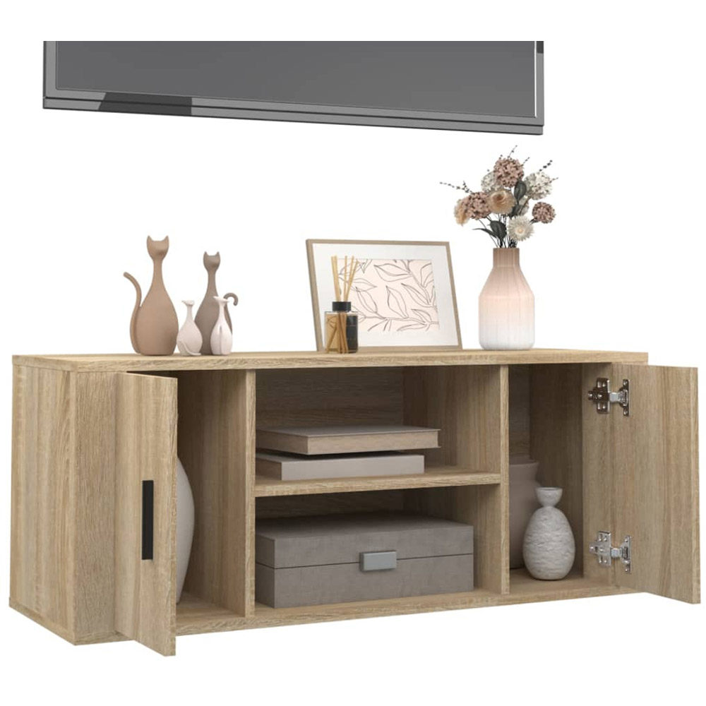 vidaXL 2 Door 2 Shelf Sonoma Oak TV Cabinet Image 4