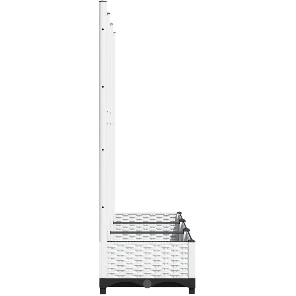 vidaXL White Polypropylene Garden Planter with Trellis 121.5 x 40 x 120cm Image 4