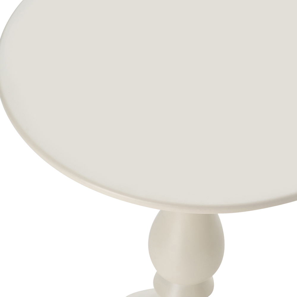 Living and Home Cream White Round Conical Base Side Table Image 5