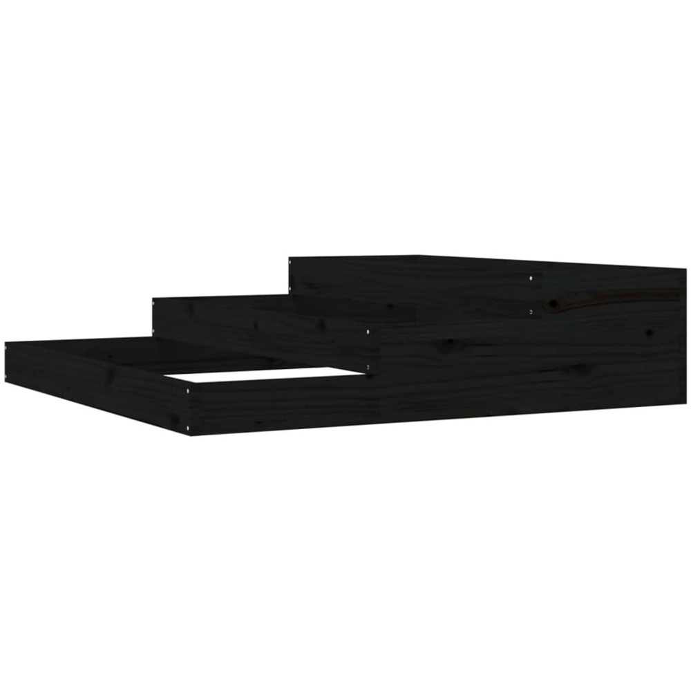 vidaXL Black Solid Pine Wood Stair-Step Design Garden Planter 27 x 107 x 107cm Image 2