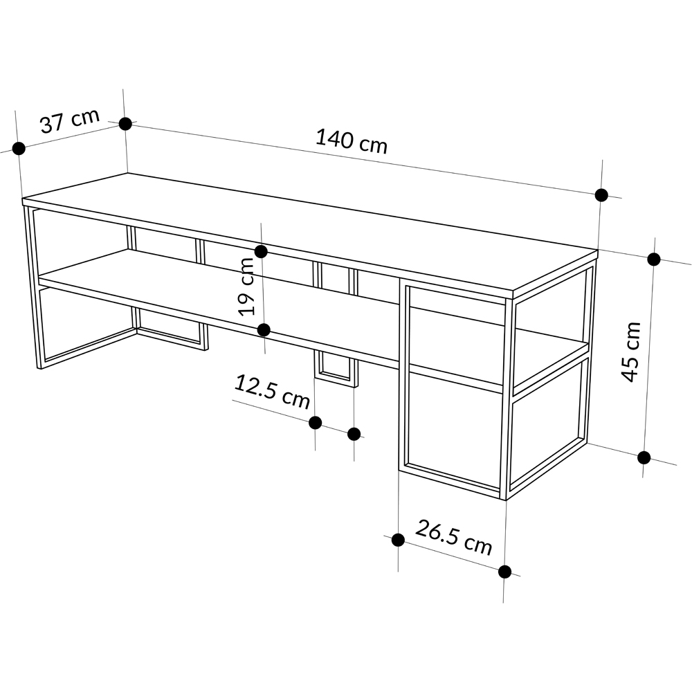 Decortie Black Friday Single Shelf Natural Oak TV Stand Image 7