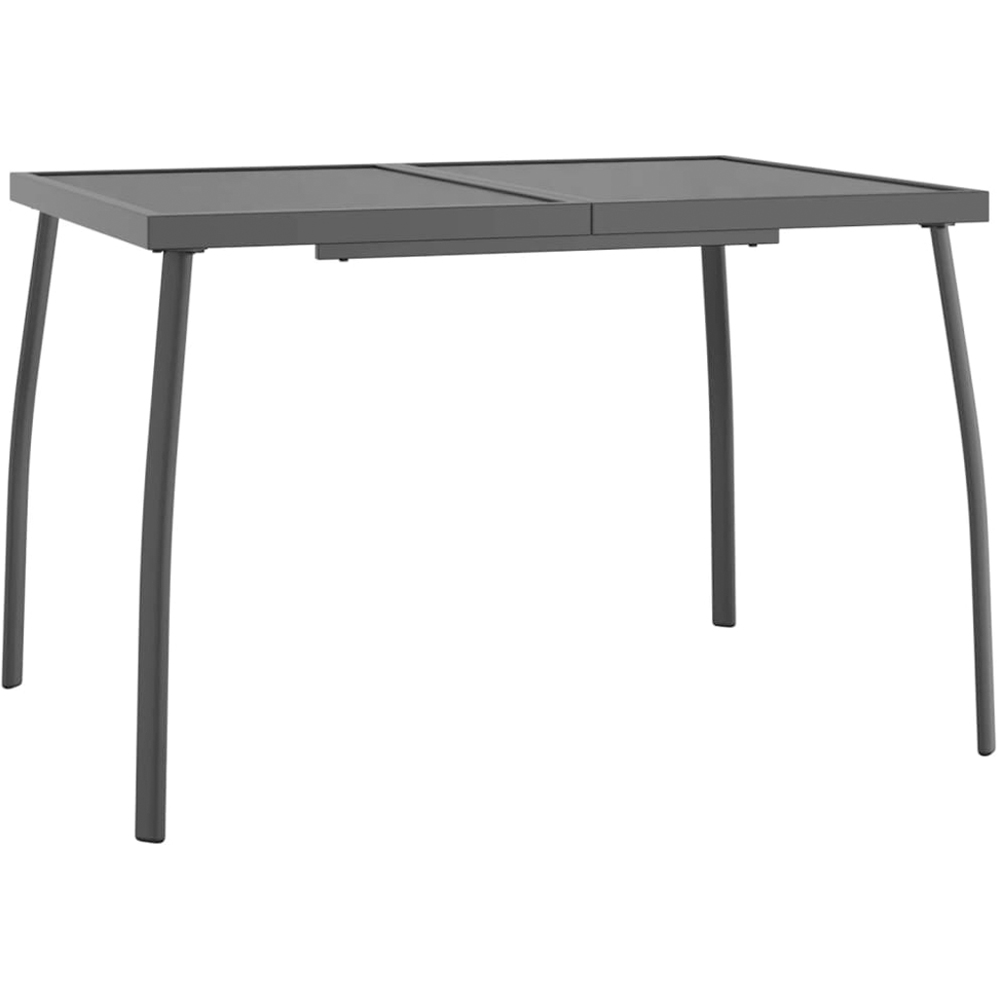 vidaXL 2 Seater Anthracite Steel Mesh Rectangular Garden Table Image 2