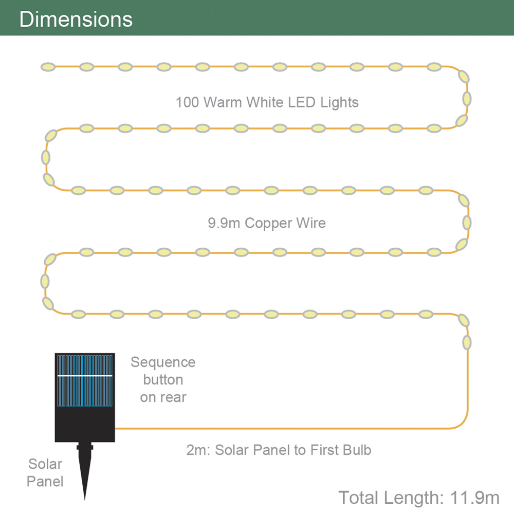 Garden Kraft Warm White 100 Micro Copper Solar LED String Light Image 9