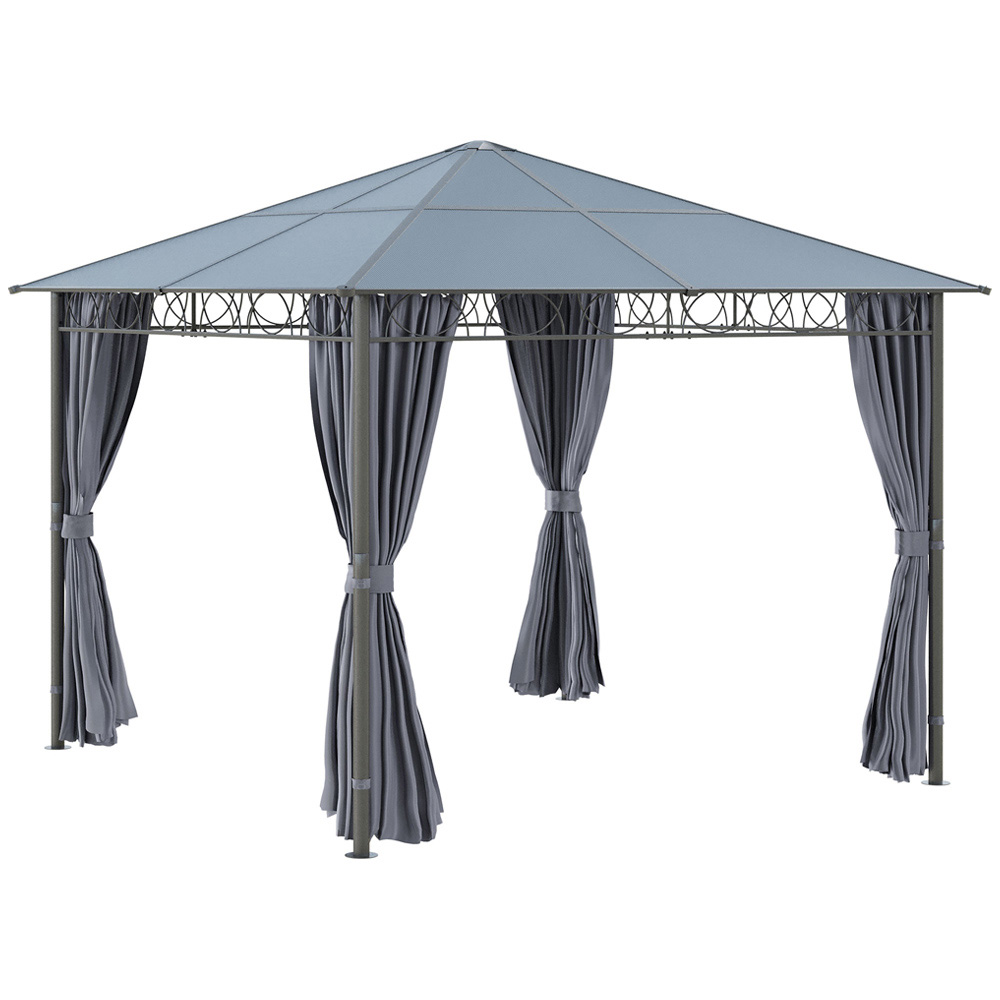 3x3m Hardtop Gazebo Grey Image 2