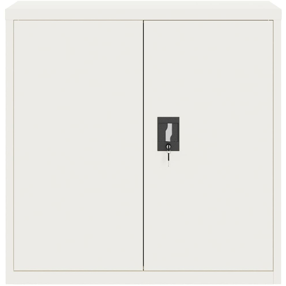 vidaXL 2 Door 3 Shelf White Steel Lockable Office File Cabinet Image 3