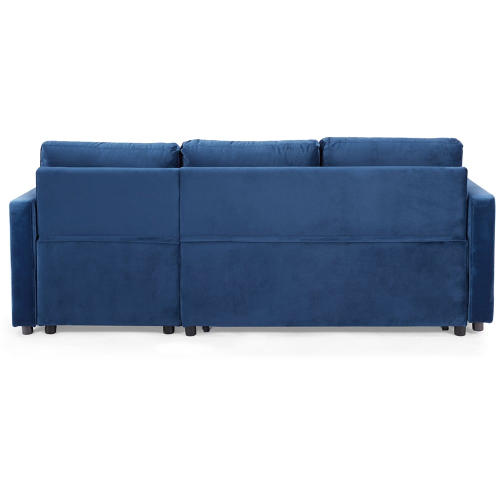Home Detail Dorset Small Double Sleeper Blue Velvet Pull Out Sofa Bed with Storage Image 4