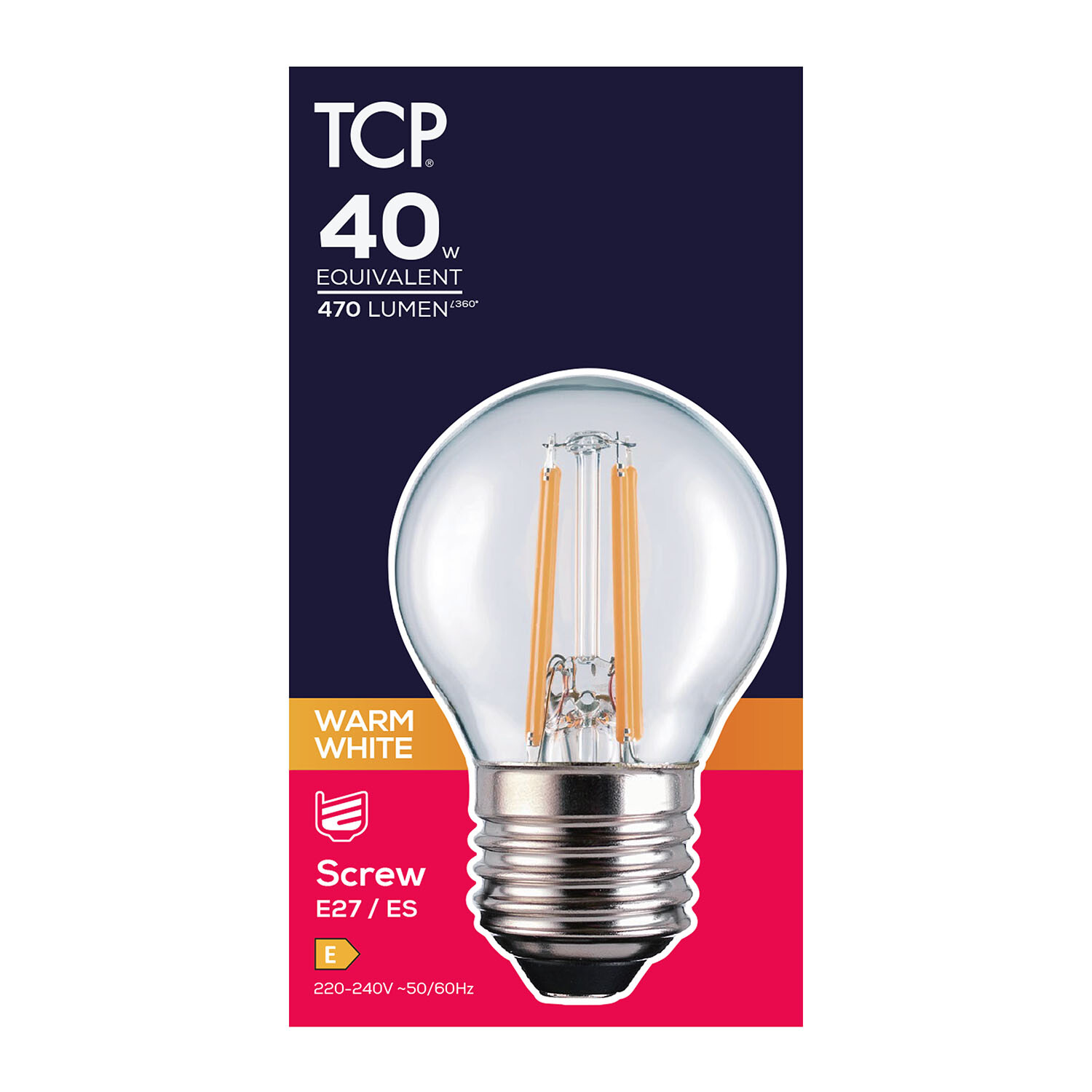 TCP FIL Miniglobe 470L E27 Warm White Bulb - Warm White Image 2