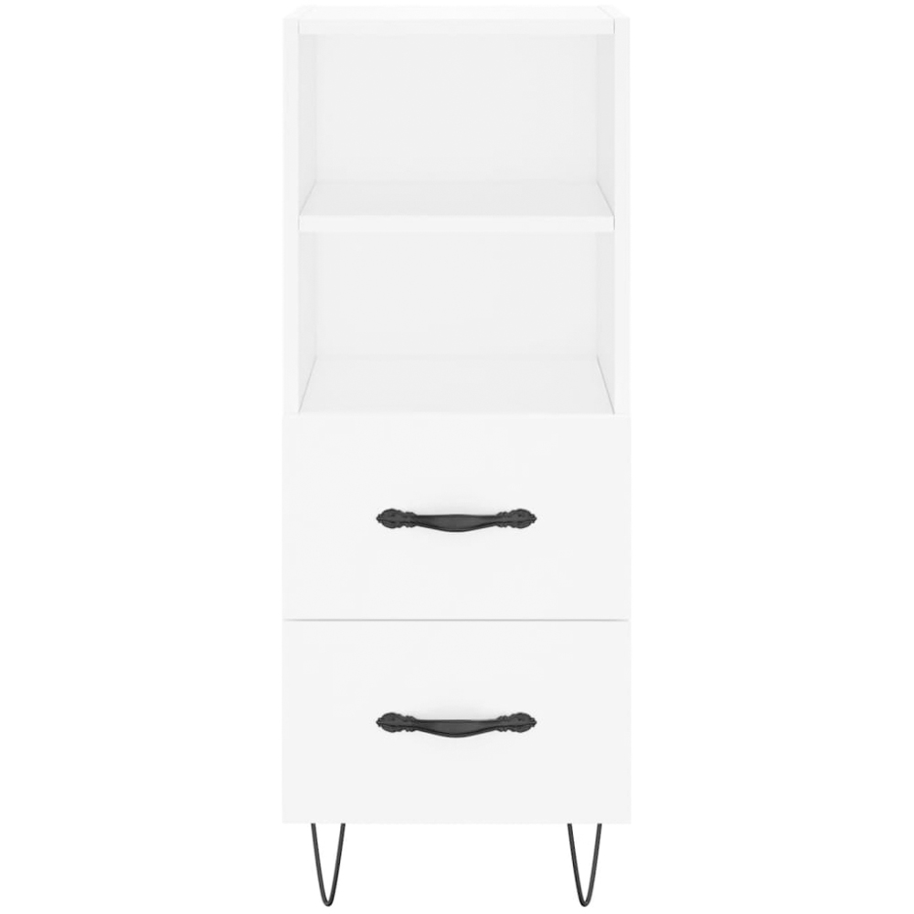 vidaXL Single Door 2 Drawer 2 Shelf White Highboard Image 8