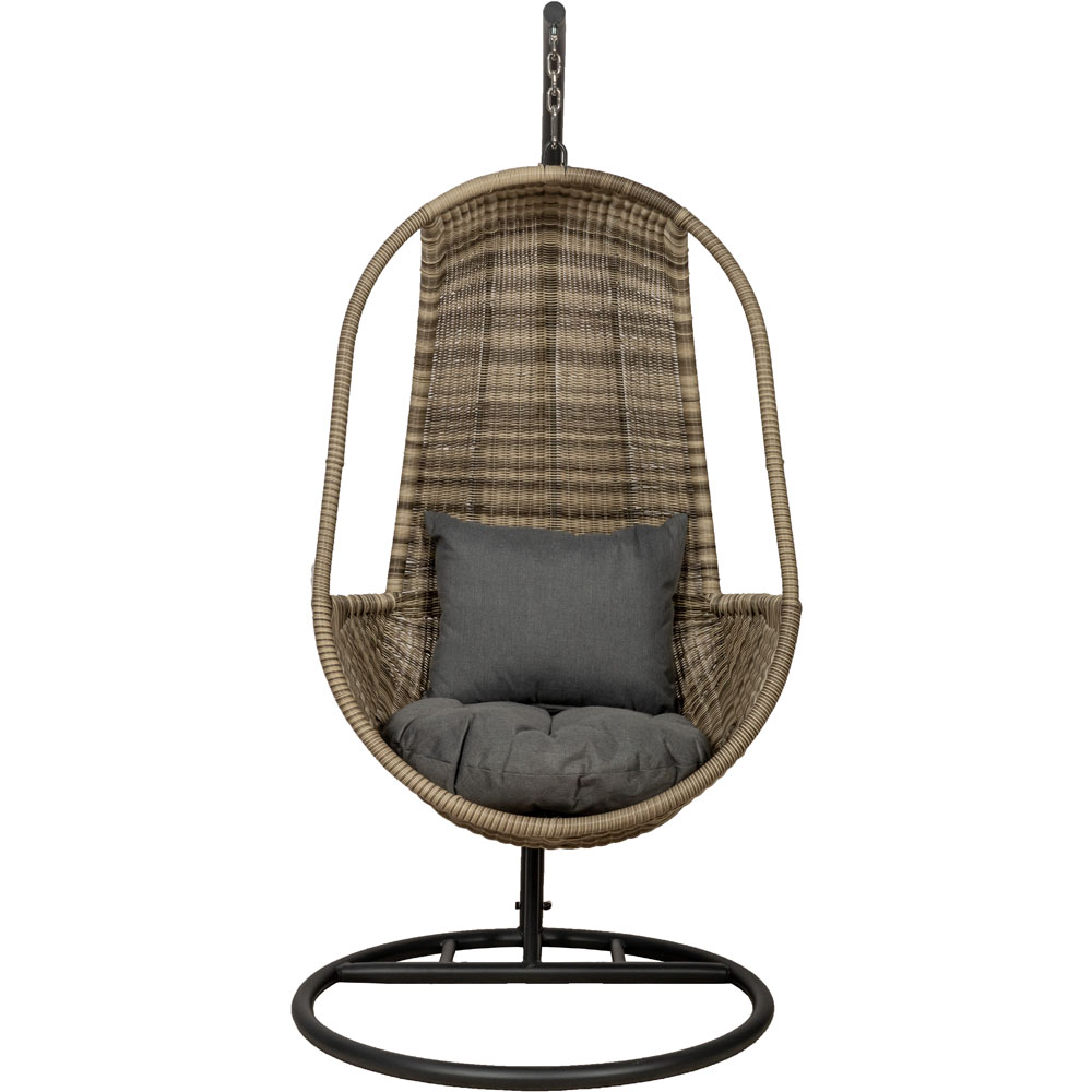 Royalcraft Wentworth Black Hanging Egg Chair with Cushions Image 3