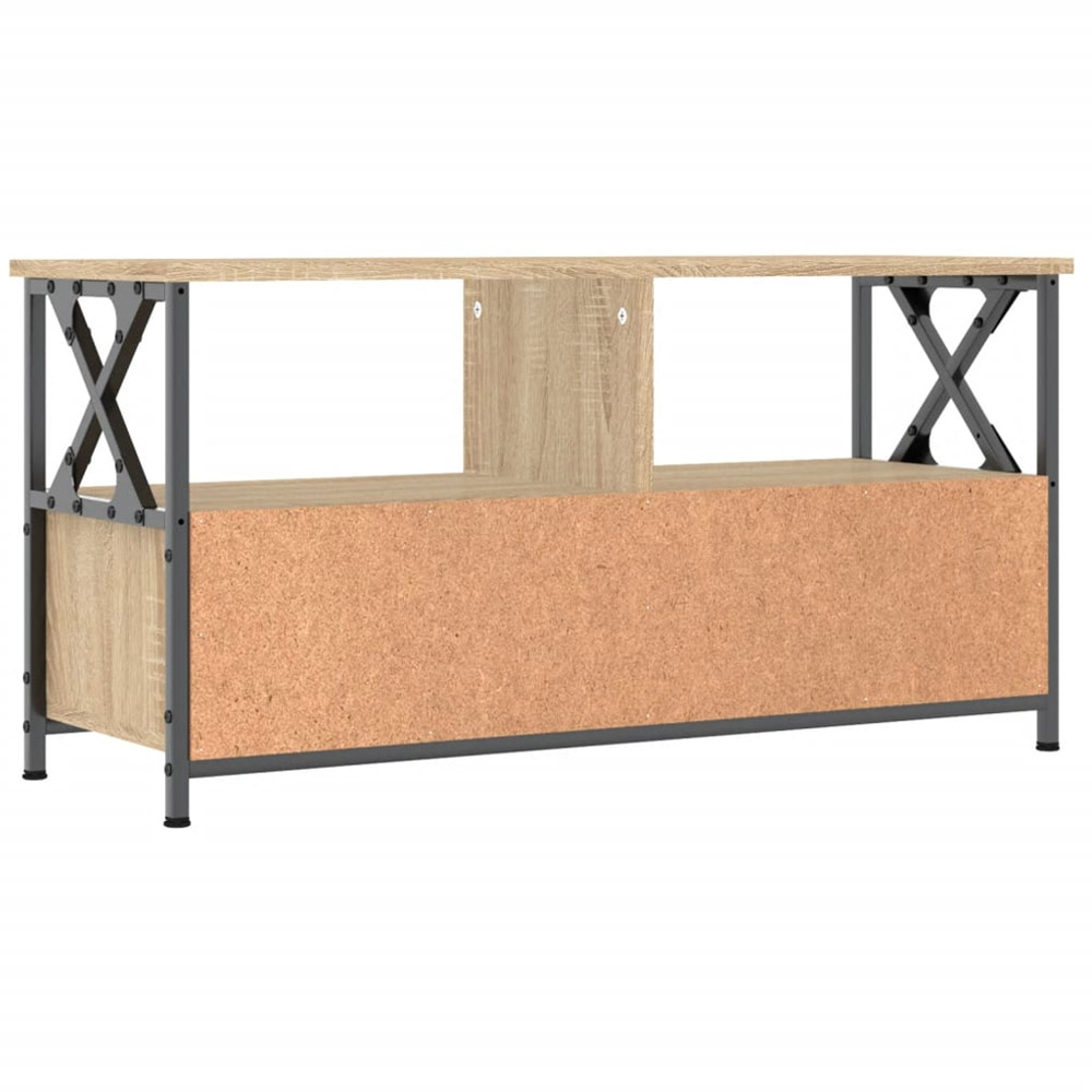 vidaXL 2 Drawer 2 Open Shelf TV Cabinet with Black Handles Image 7