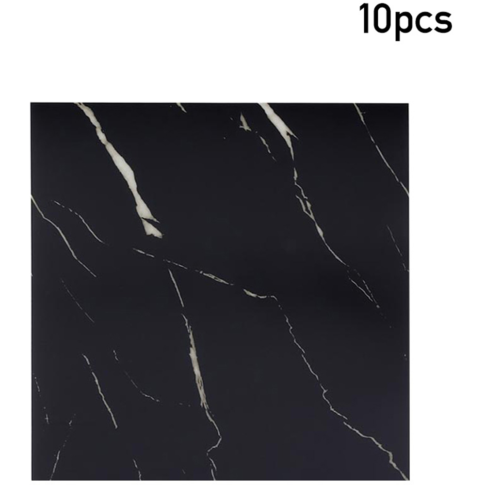 Living and Home Marble Patterned Black Self Adhesive PVC Wall Sticker 10 Pack Image 2