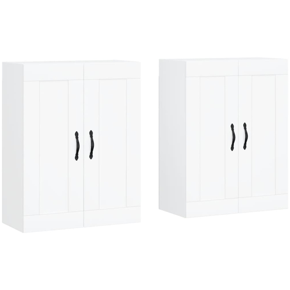 vidaXL 2 Door White Wall Mounted Cabinet 2 Pack Image 2
