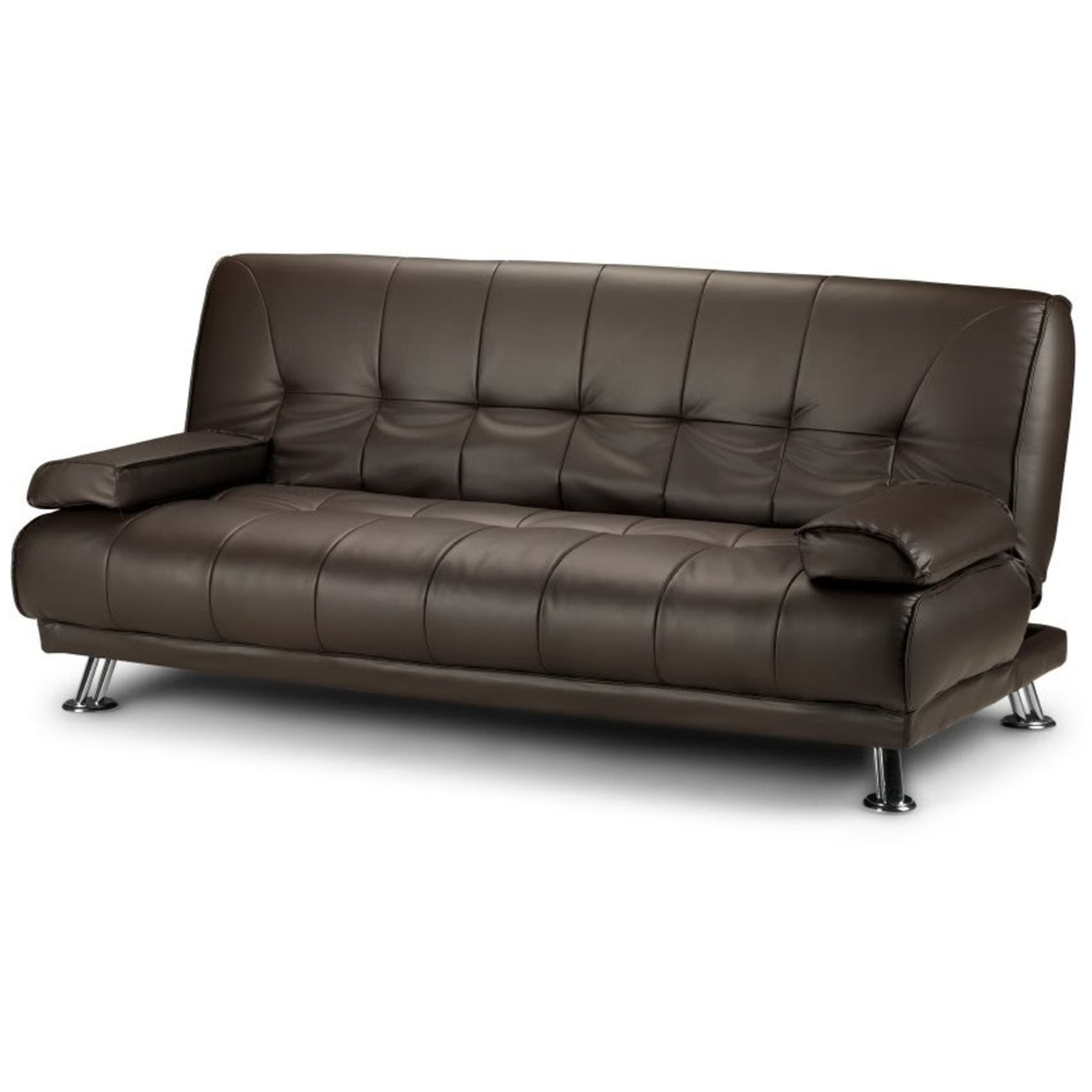 Home Detail Montana Double Sleeper Brown Faux Leather Sofa Bed Image 2