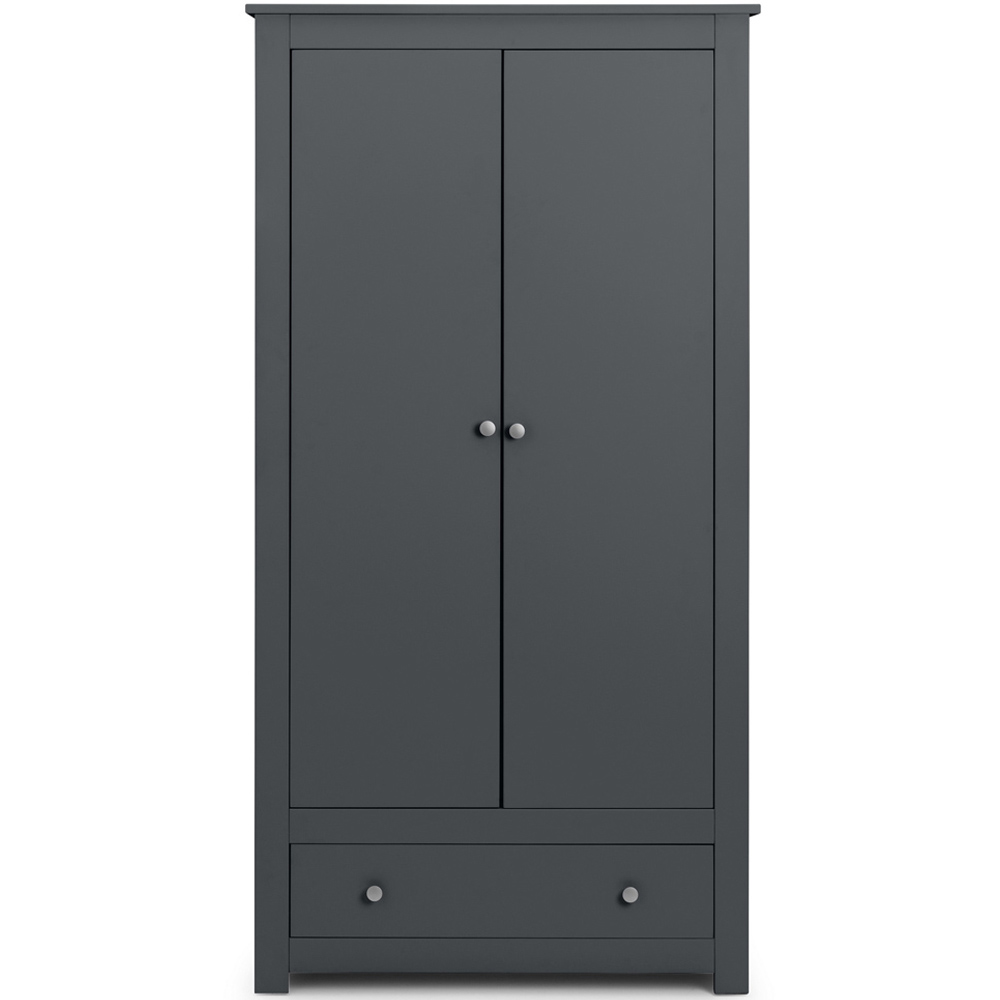 Julian Bowen Radley 2 Door Single Drawer Anthracite Wardrobe Image 3