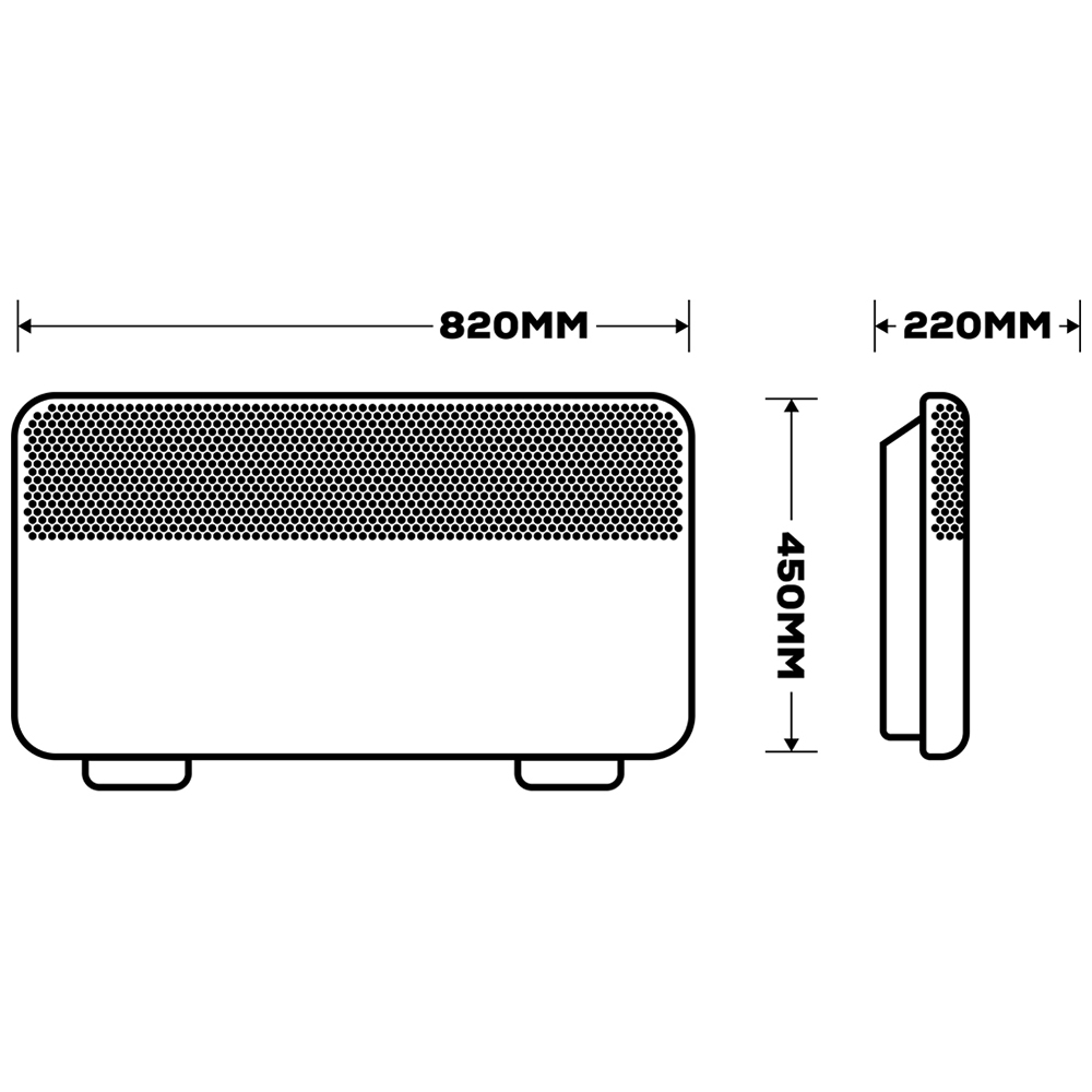 TCP Black Electric Panel Wall Mounted and Free Standing Heater 2000W Image 9