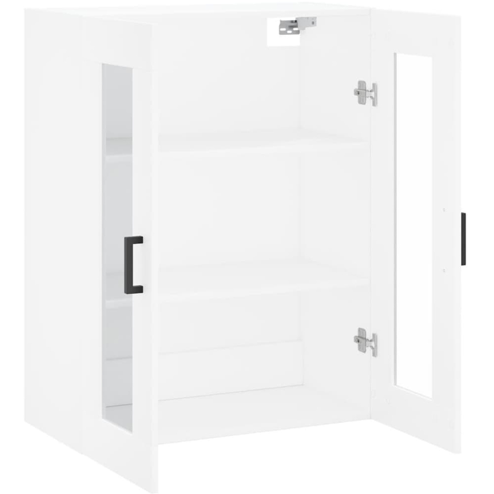 vidaXL 2 Glass Door White Wall Mounted Cabinet Image 4