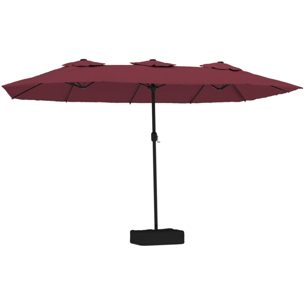 vidaXL Red LED Double Head Parasol 4.5 x 2.6m Image 1