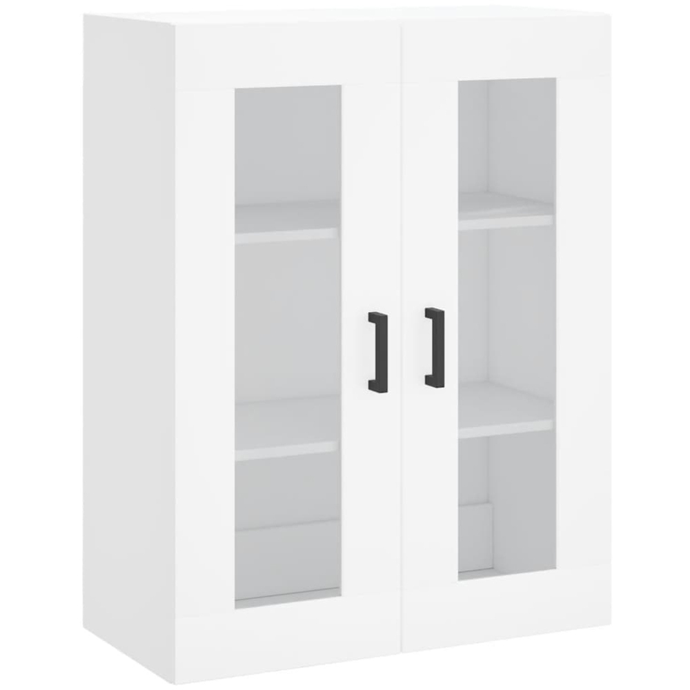 vidaXL 2 Glass Door White Wall Mounted Cabinet Image 2