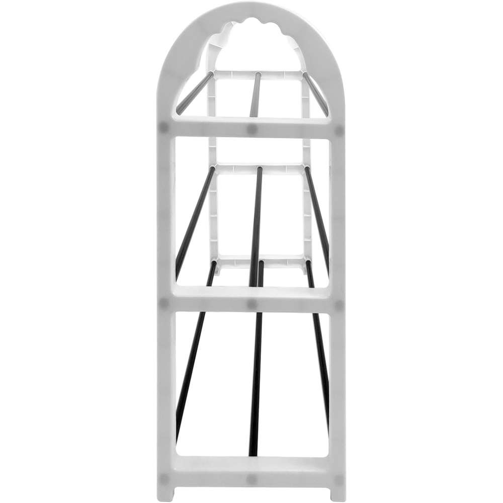 AMOS Eezy 3 Tier White and Black Mini Shoe Rack Image 2