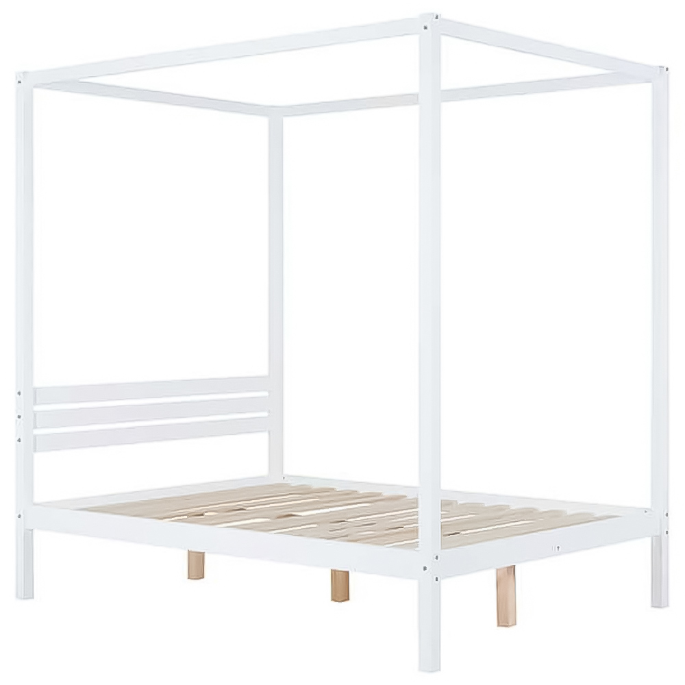 Mercia King Size White Solid Pine 4 Poster Bed Frame Image 2