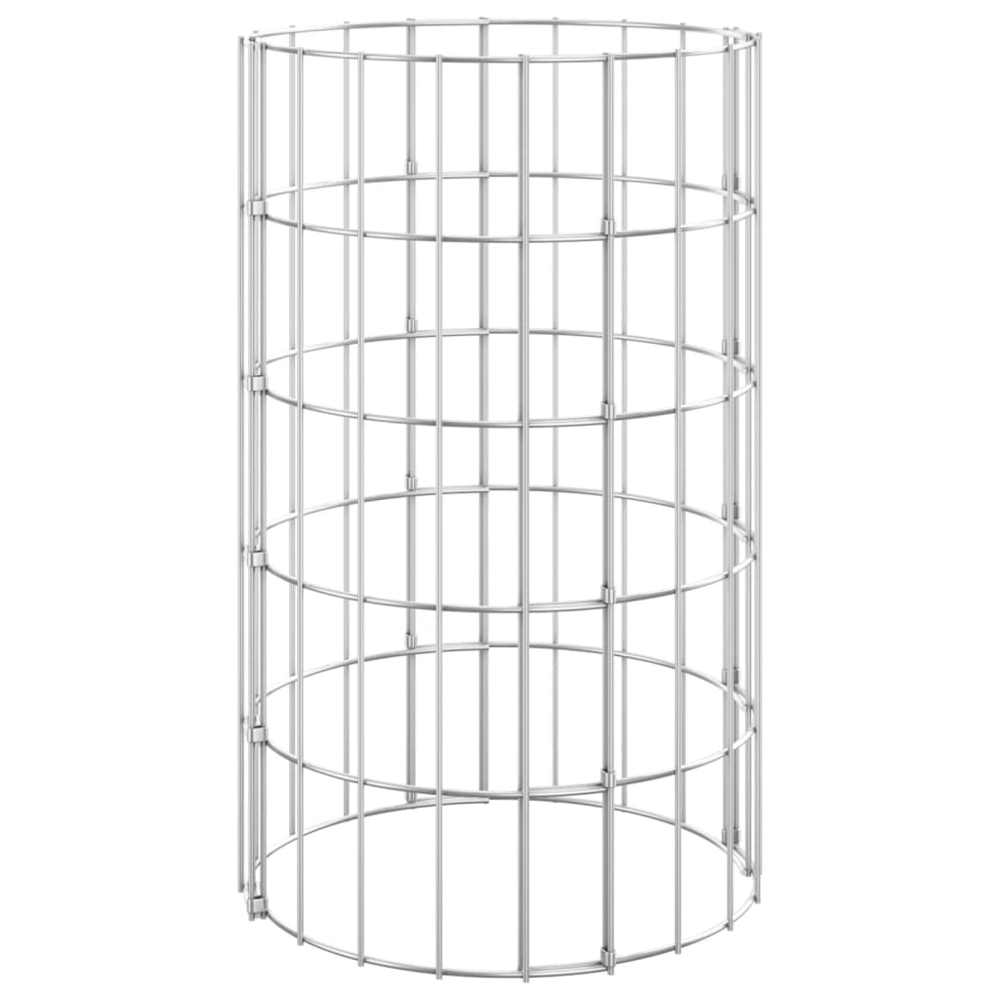 vidaXL Silver Galvanised Steel Circular Gabion Raised Bed 30 x 50cm 3 Pack Image 3