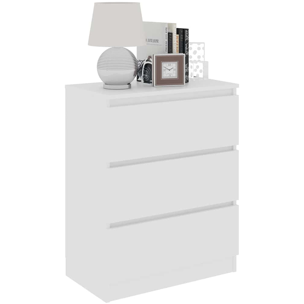 vidaXL 3 Drawer White Sideboard Image 4