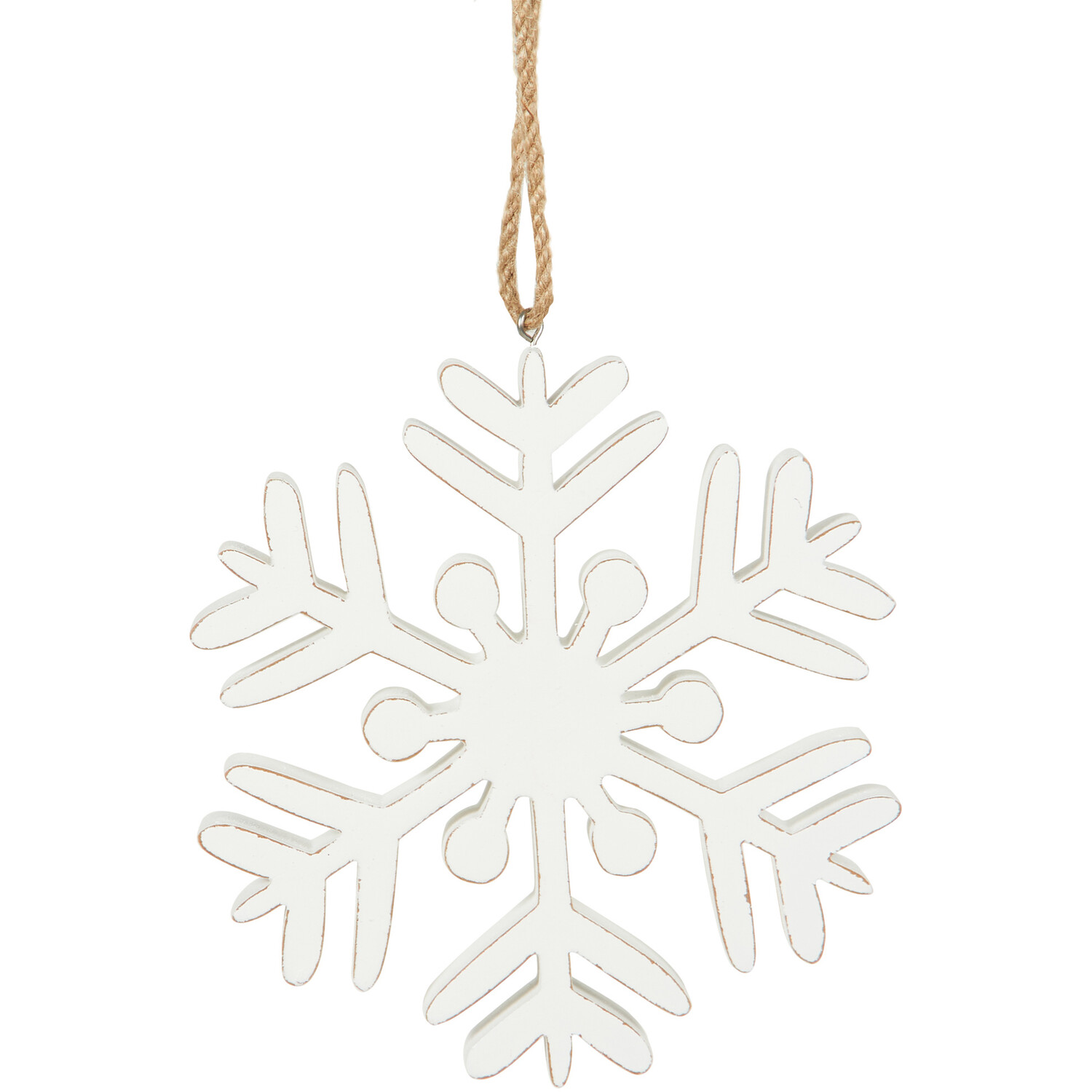 Wooden Snowflake White - White Image 1