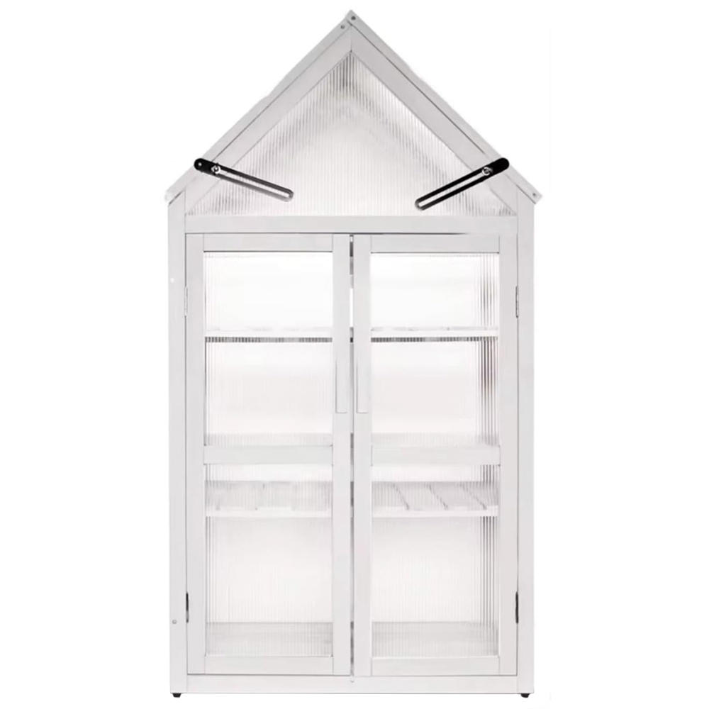 AMOS White Wood 4.3 x 2.2ft Greenhouse Image 1