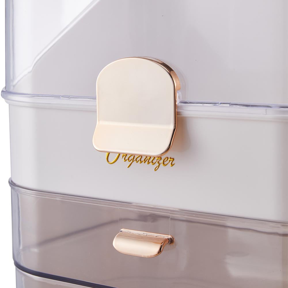 Living and Home 2 Drawer White Dustproof Makeup Organizer Image 4