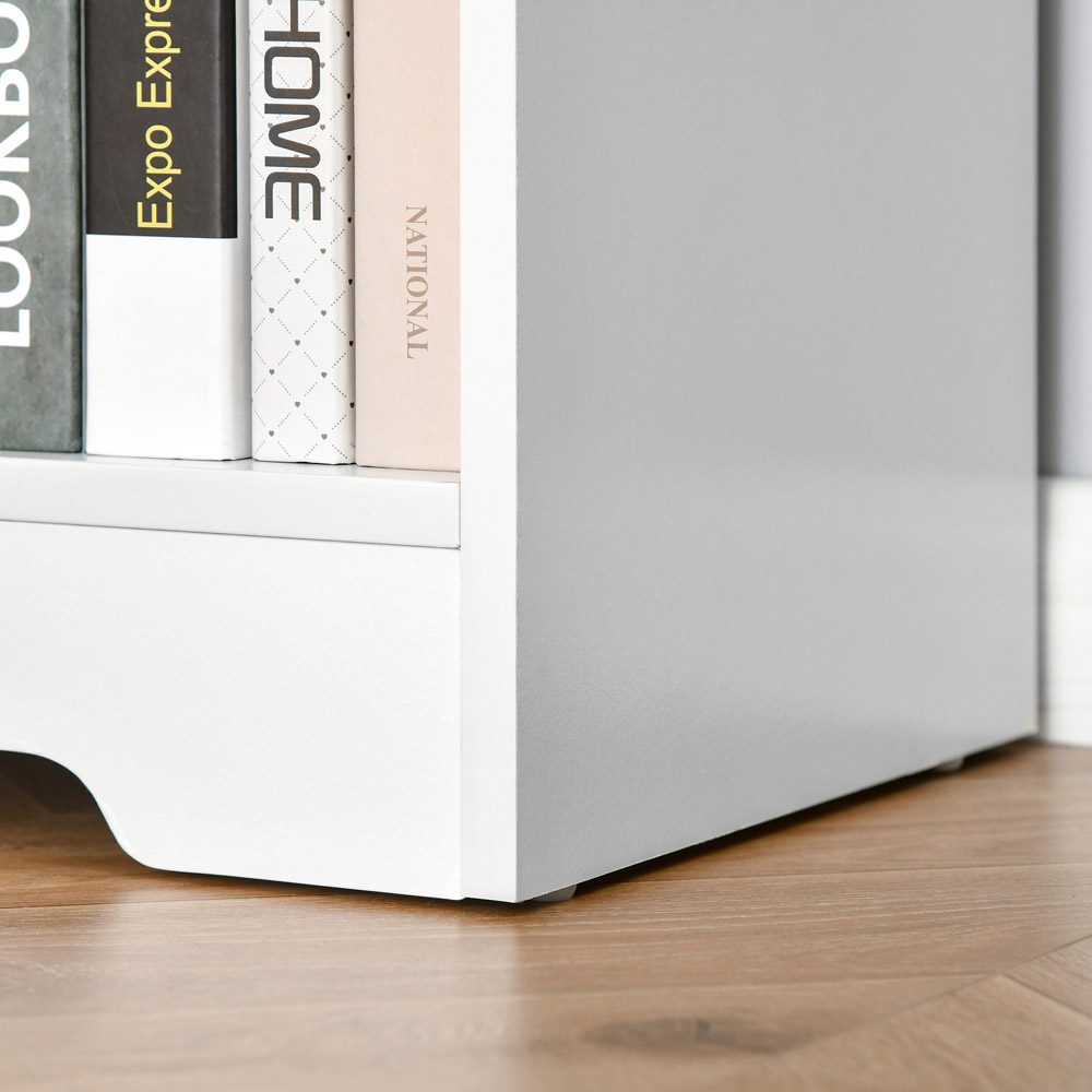 HOMCOM 4 Shelf White Low Bookcase Image 7