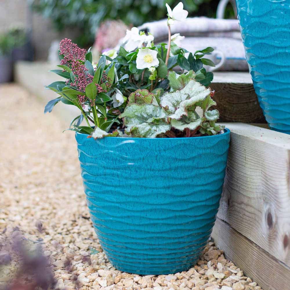Plant Avenue Windermere Teal Plant Pot 33cm Image 3