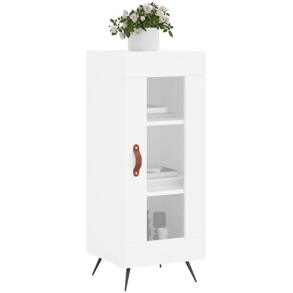 vidaXL Single Glass Door White Sideboard Image 3