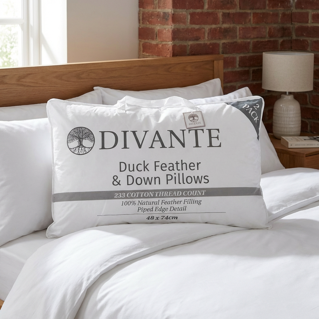 Divante Duck Feather & Down Pillow 74 x 48cm 2 Pack Image 7
