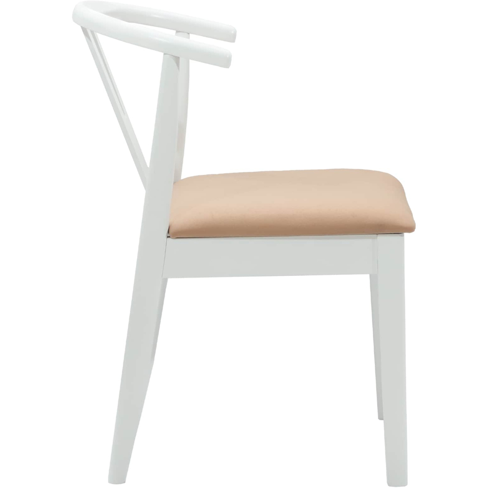 vidaXL Set of 2 White and Brown Rubberwood Dining Chairs Image 6