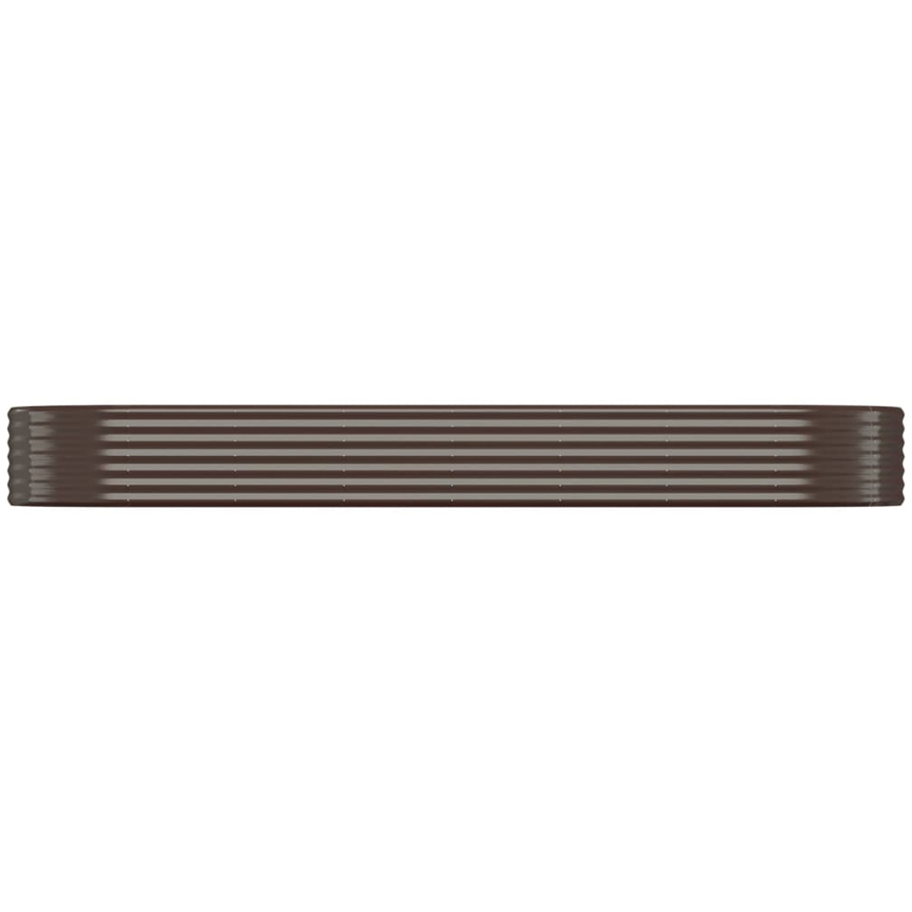 vidaXL Brown Galvanised Steel Raised Garden Bed 322 x 100 x 36cm Image 2