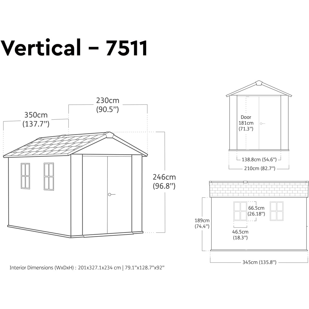 Keter Newton Plus 7.5 x 11ft Grey Steel Double Wall Shed Image 8