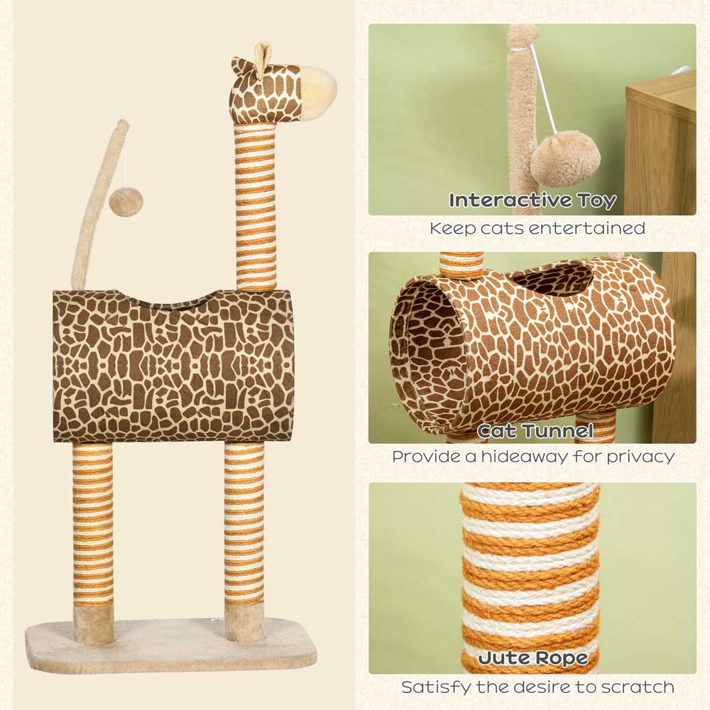 PawHut Cute Giraffe Kitten Play Tower Image 5