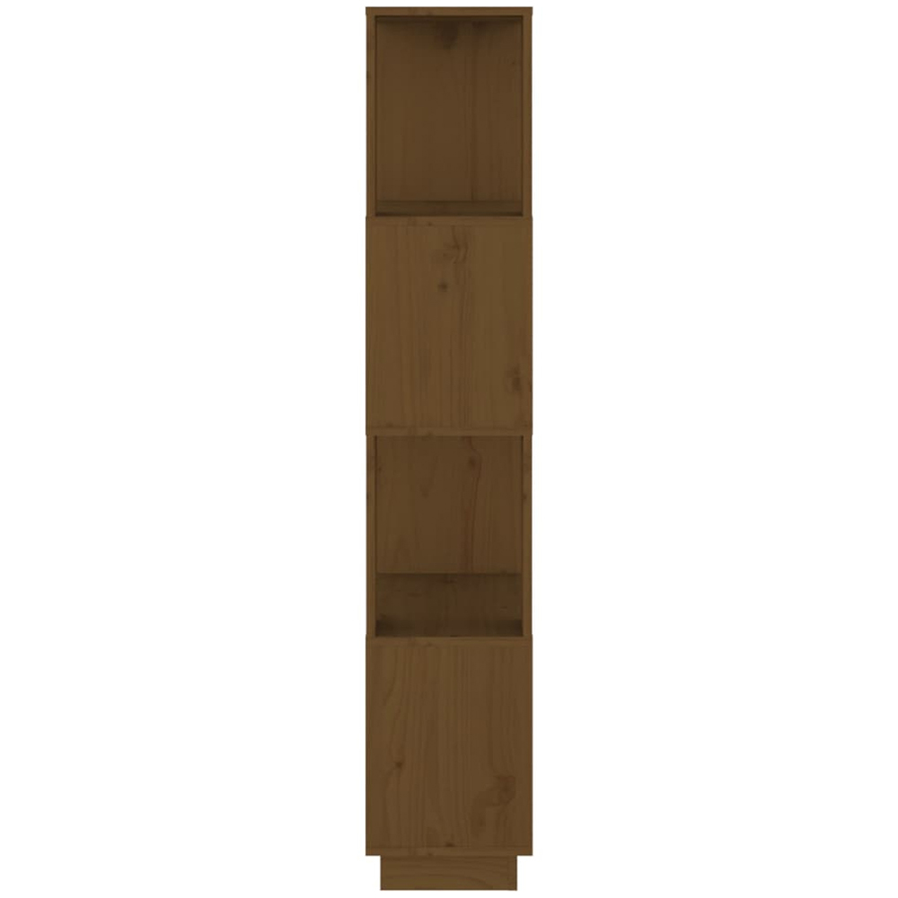 vidaXL 4 Shelf Honey Brown Pine Wood Bookcase Image 5