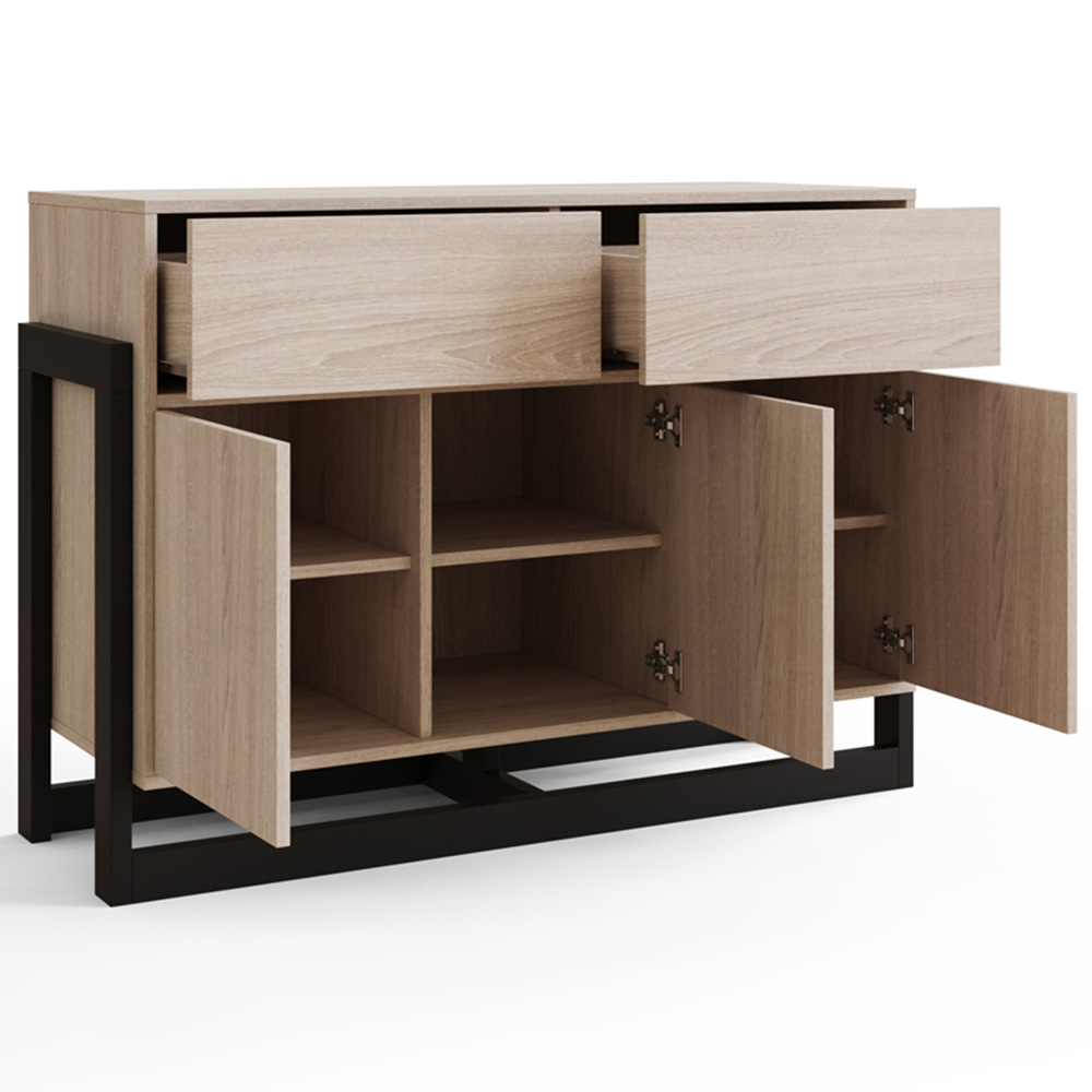 GFW Taite 3 Door 2 Drawer Oak Sideboard Image 4