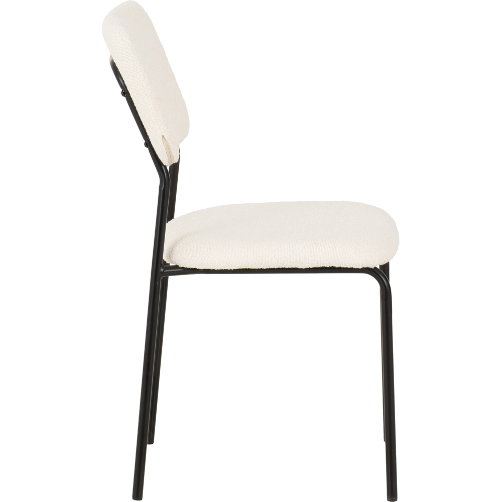 Seconique Sheldon Set of 4 Ivory Boucle Dining Chairs Image 5